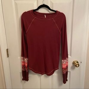 😀Free People In the Mix Rio Vino waffle weave shirt*